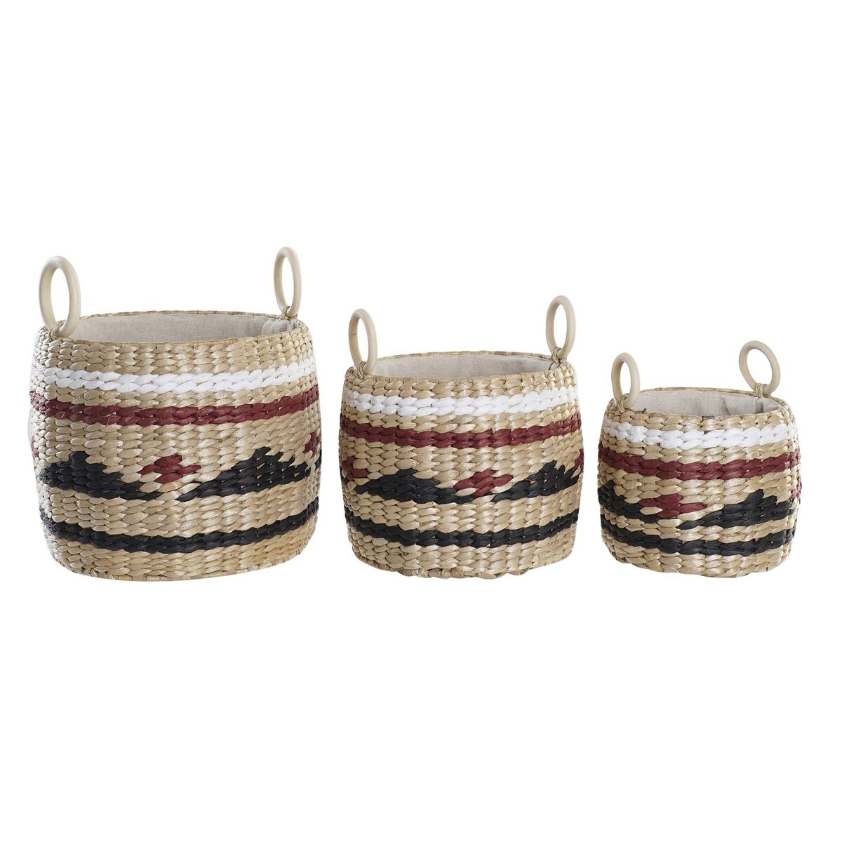 Juego de Cestas DKD Home Decor Fibra natural 30 x 30 x 25 cm Colonial