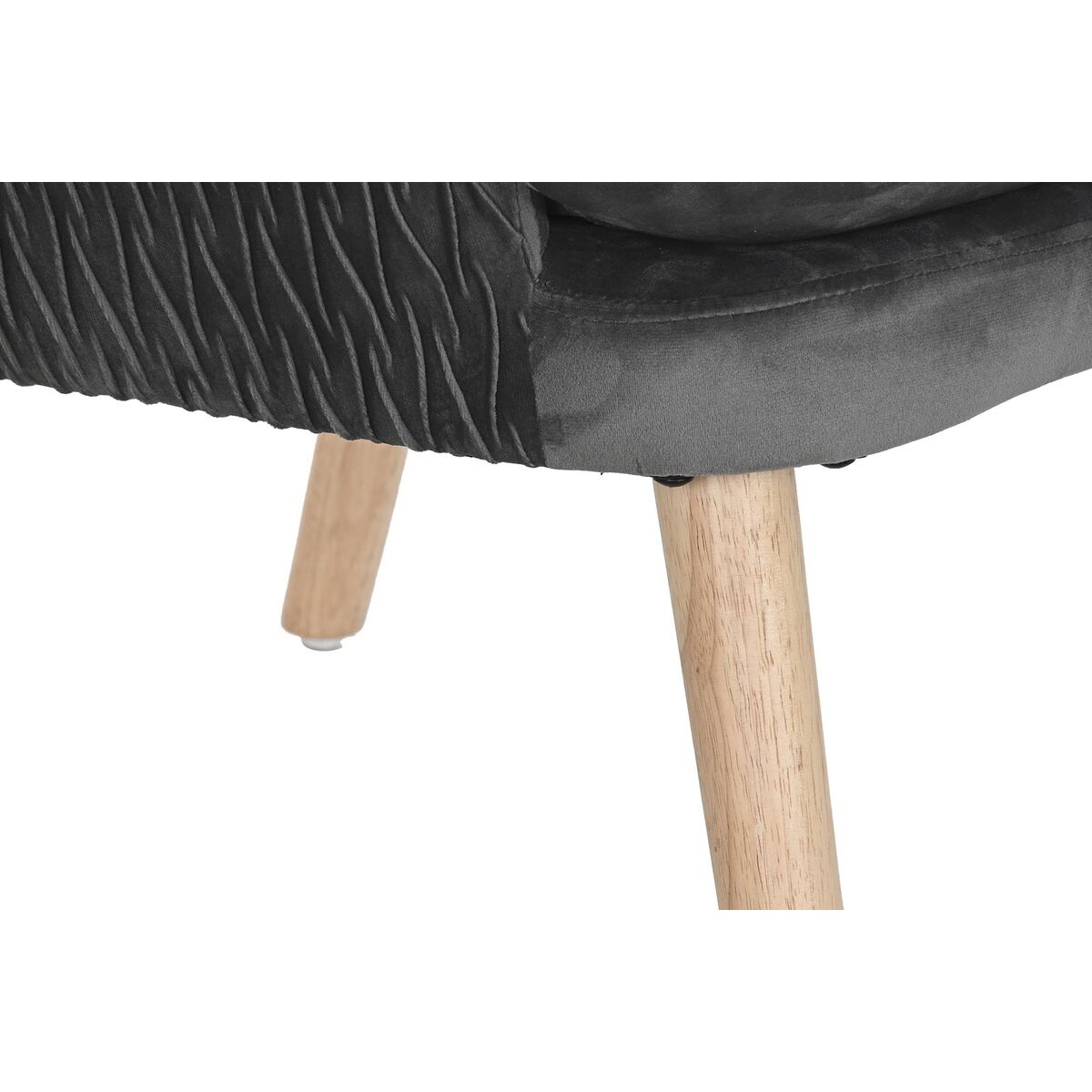 Butaca DKD Home Decor Natural Gris oscuro Poliéster Madera 66 x 67 x 92 cm