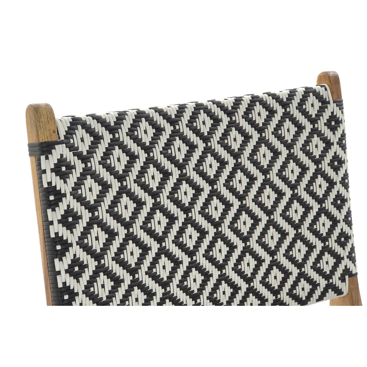 Silla de Jardín DKD Home Decor Blanco Negro Natural PVC Teca 65 x 80 x 68 cm
