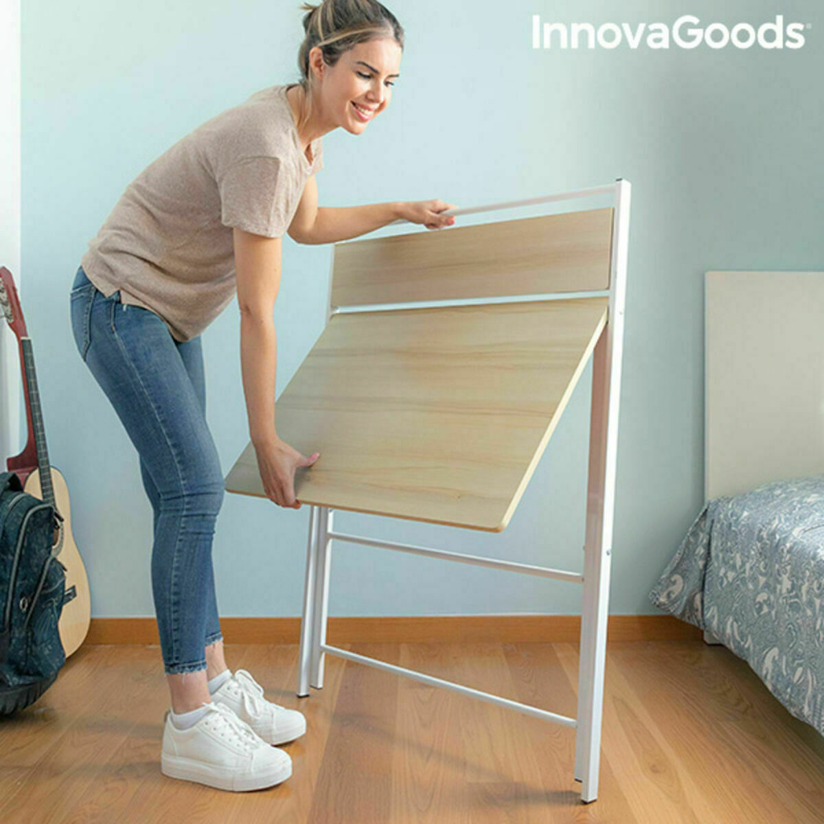 Escritorio Plegable con Estante InnovaGoods Tablezy Madera (Reacondicionado A)