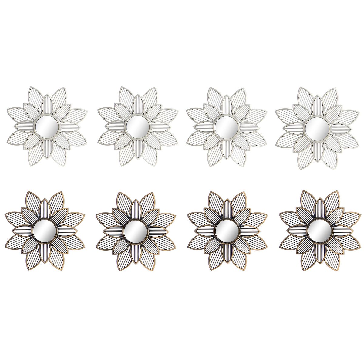 Juego de Espejos DKD Home Decor Espejo Champán Dorado PP 2 Unidades (25 x 1 x 25 cm)