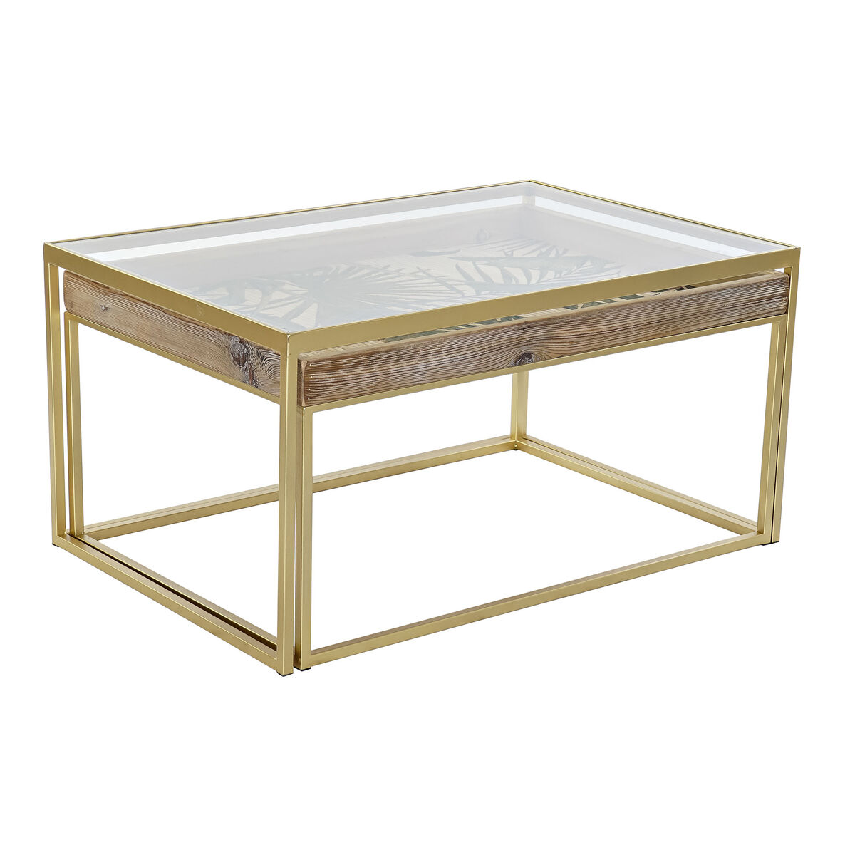 Mesa de Centro DKD Home Decor Dorado Natural 90 x 60 x 45 cm