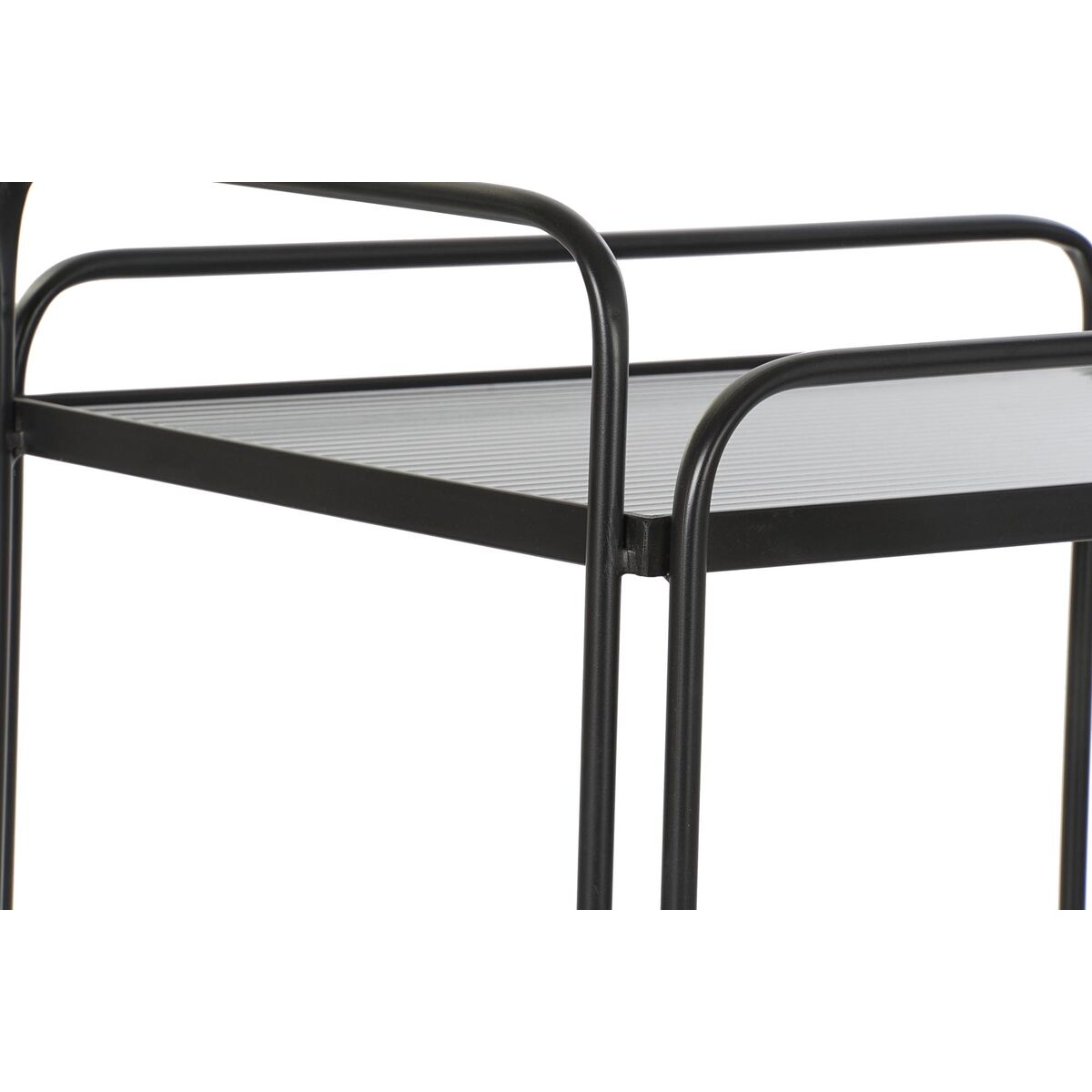 Mueble Camarera DKD Home Decor Negro Metal Cristal 60,5 x 40,5 x 75,5 cm