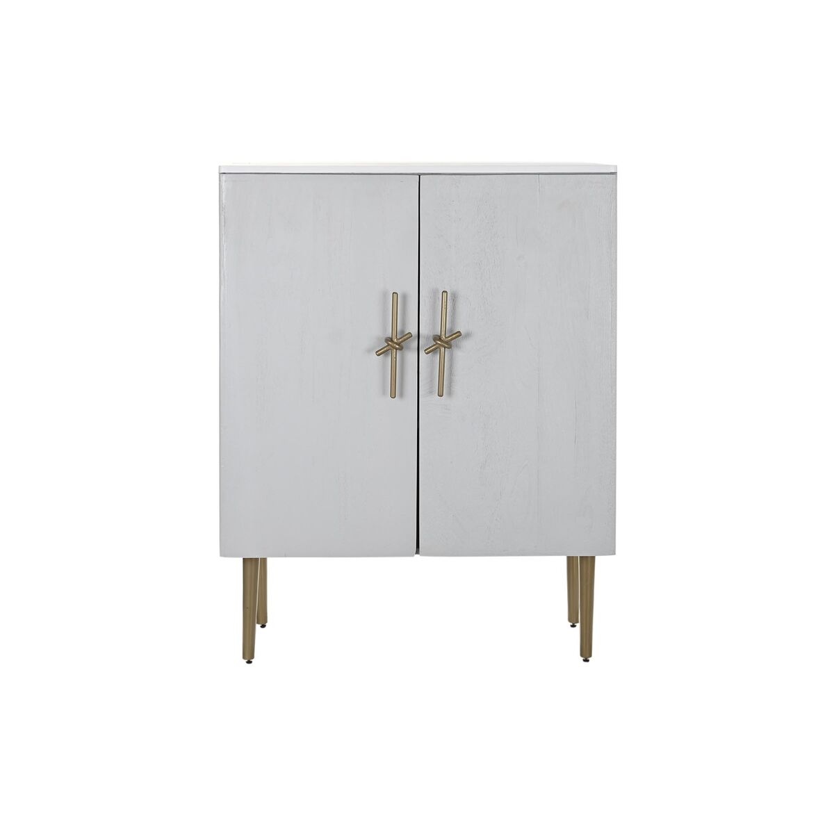 Armario DKD Home Decor Blanco Dorado Hierro Madera de mango 85 x 45 x 110 cm BAR