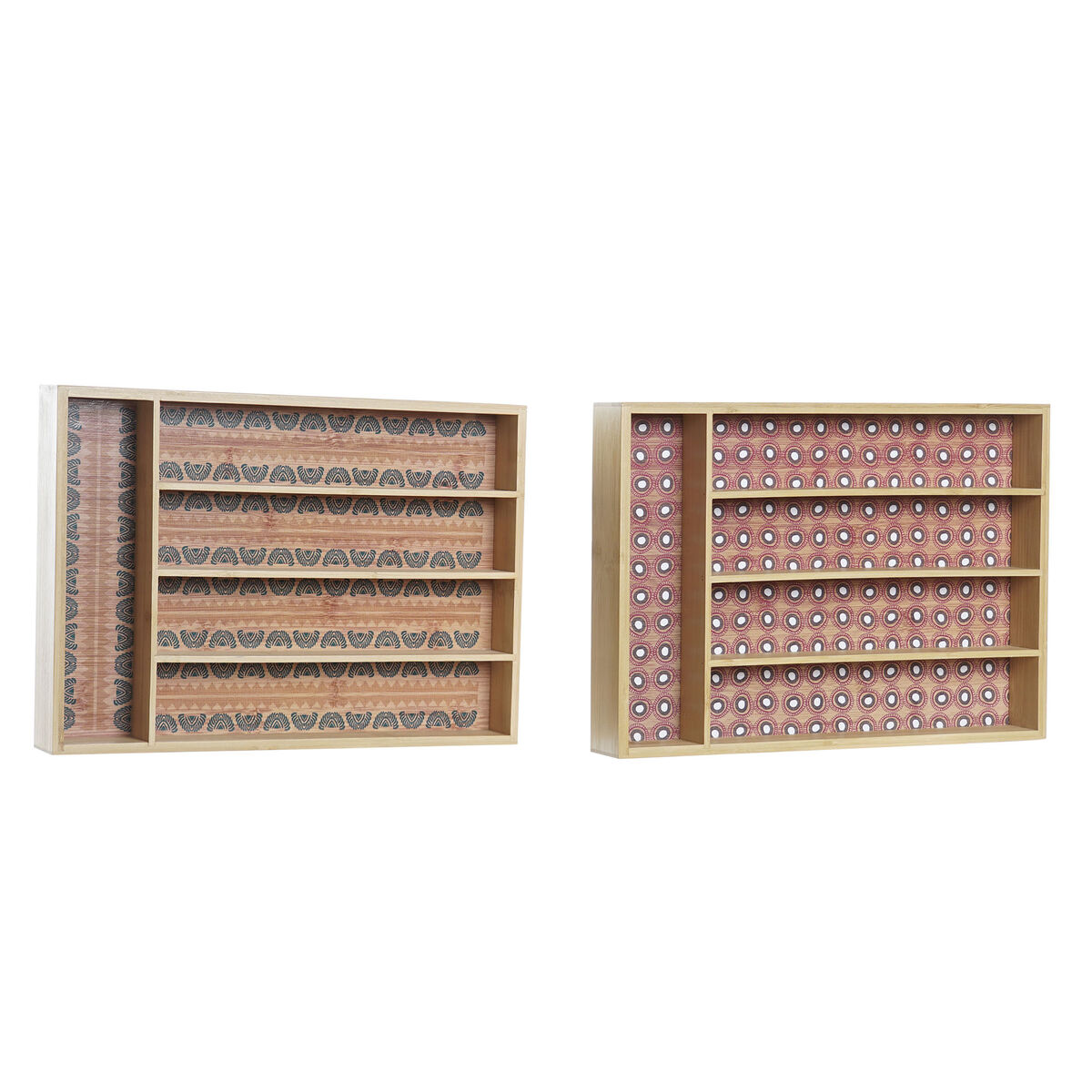 Organizador para Cubiertos DKD Home Decor Bambú Colonial Africano 25,5 x 35,5 x 5 cm (2 Unidades)