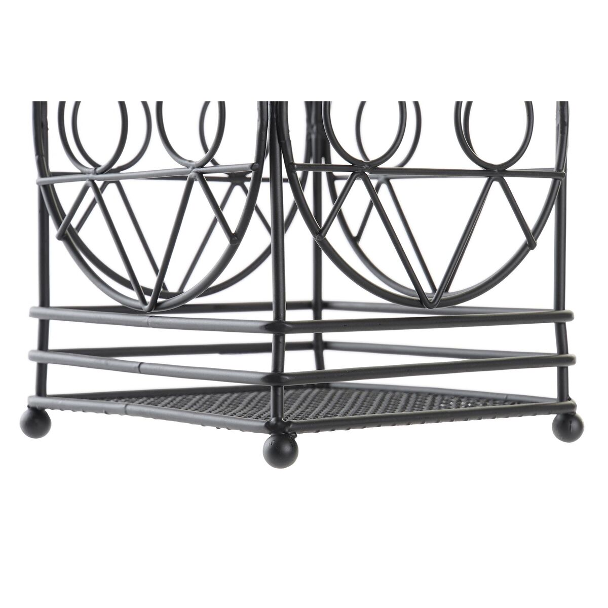 Escurridor para Cubiertos DKD Home Decor Negro Metal Geométrico 12 x 12 x 20 cm