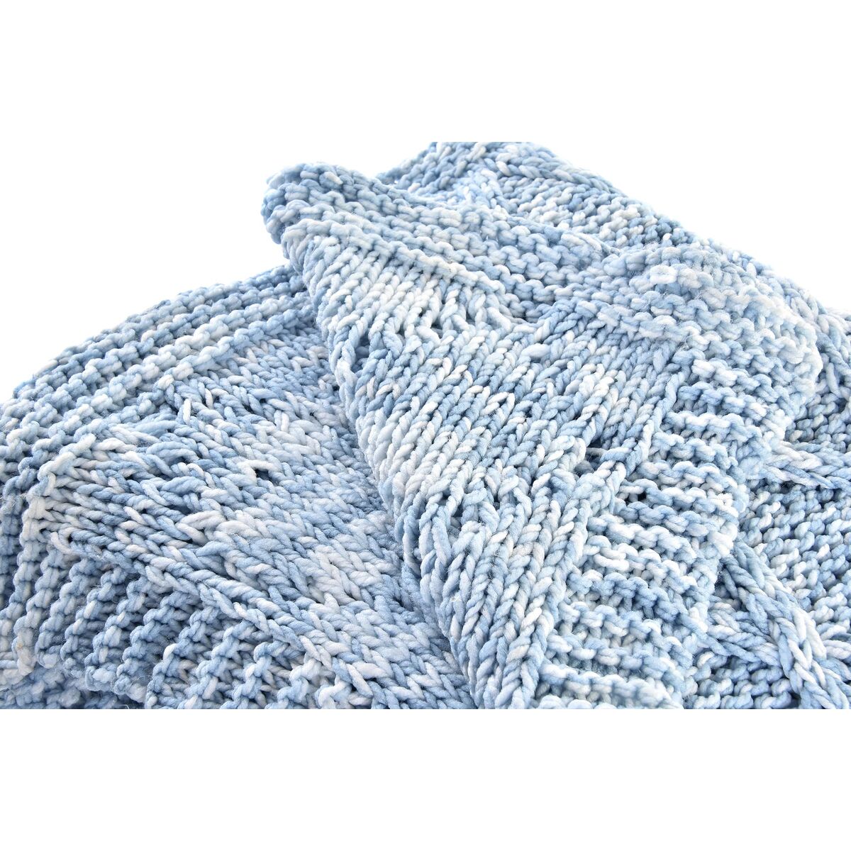 Cubrecamas DKD Home Decor Azul Azul cielo 150 x 125 x 1 cm (2 Unidades)