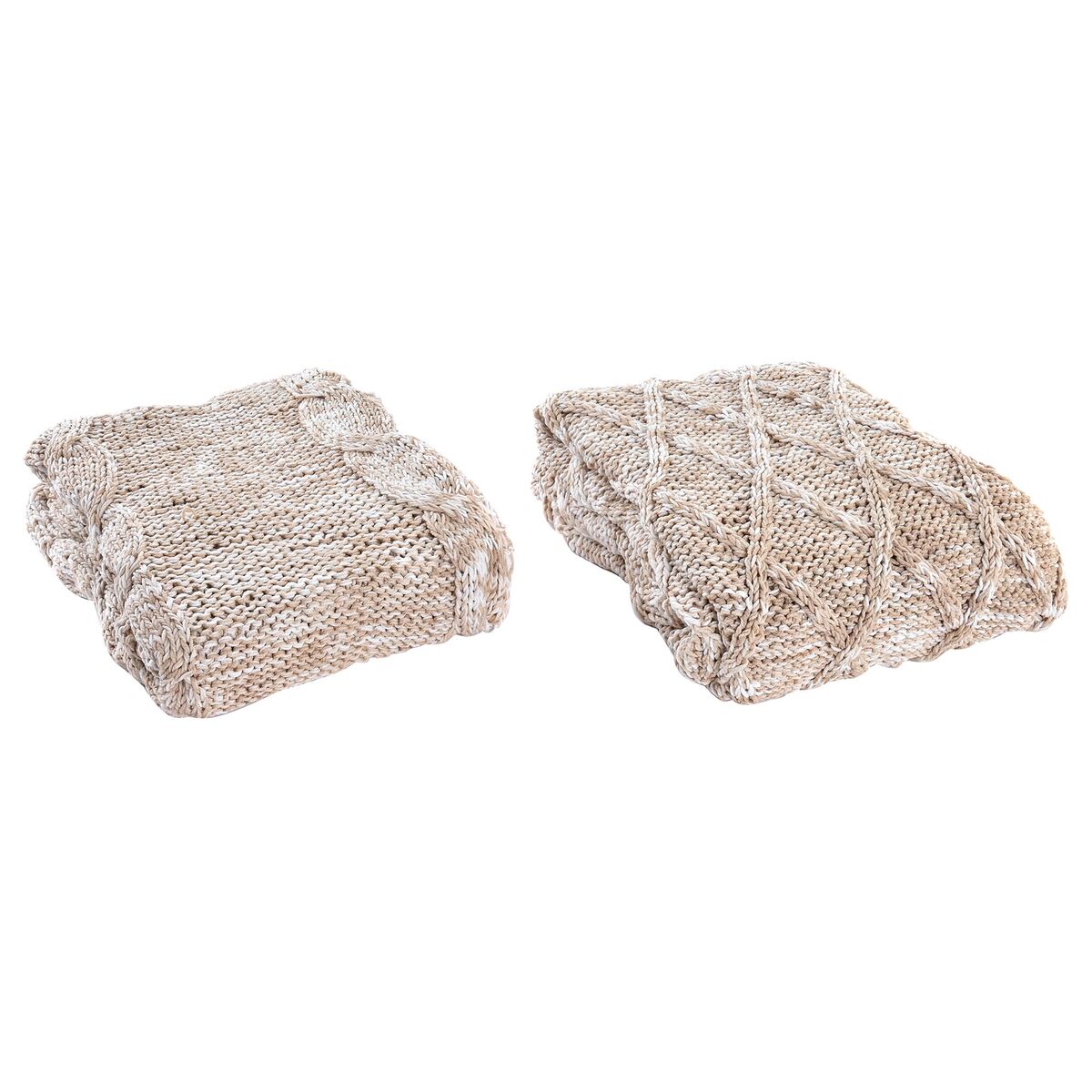 Cubrecamas DKD Home Decor Rosa claro 150 x 125 x 1 cm (2 Unidades)