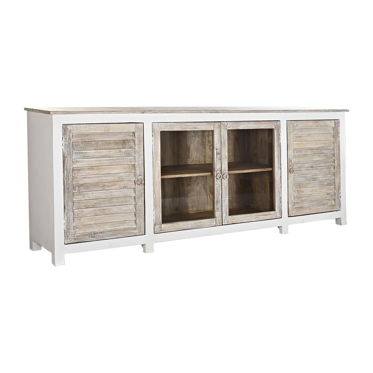 Aparador DKD Home Decor Blanco Natural Marrón claro Madera de mango 210 x 40 x 82 cm