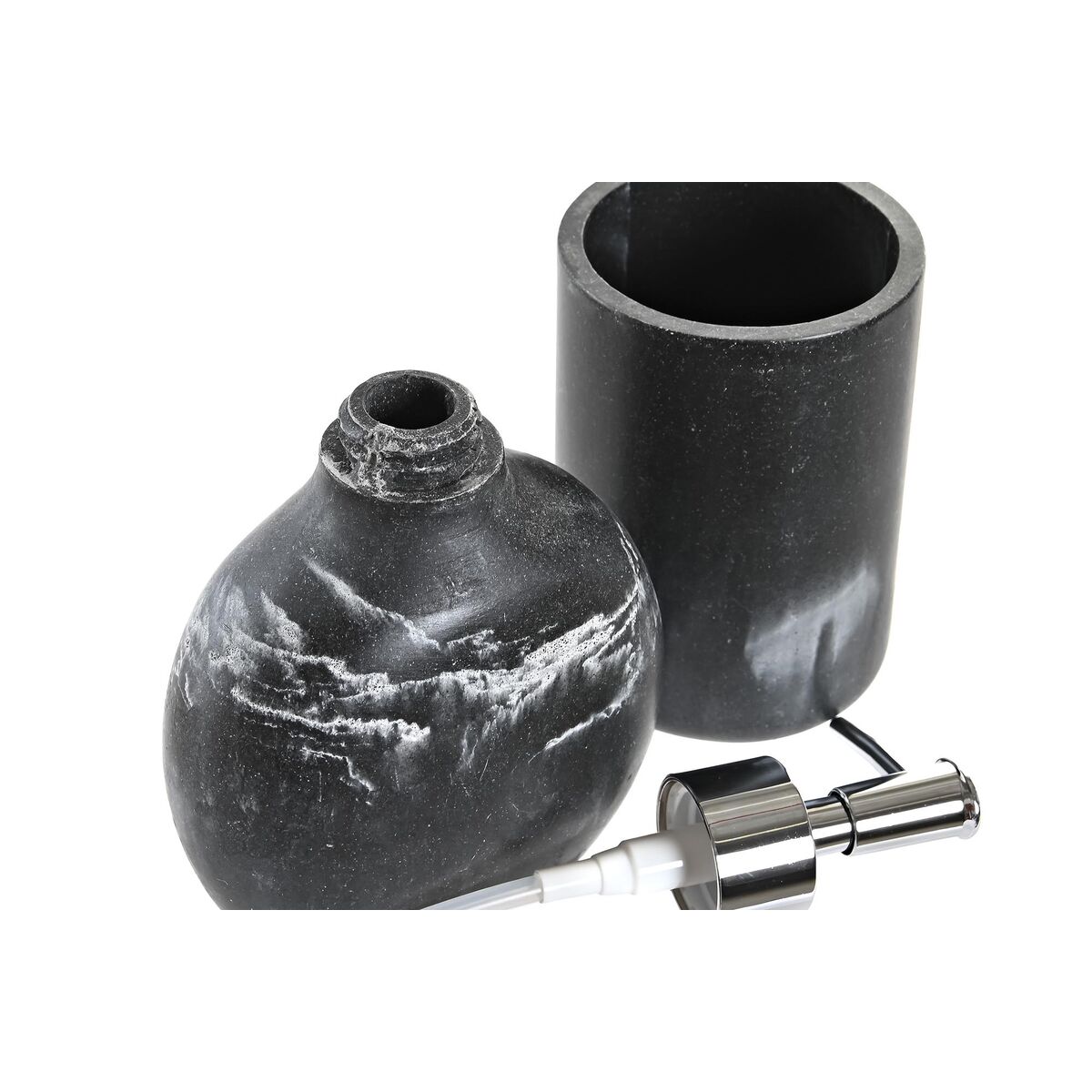 Set de Baño DKD Home Decor Negro Resina Plástico 11 x 6 x 17 cm 2 Piezas