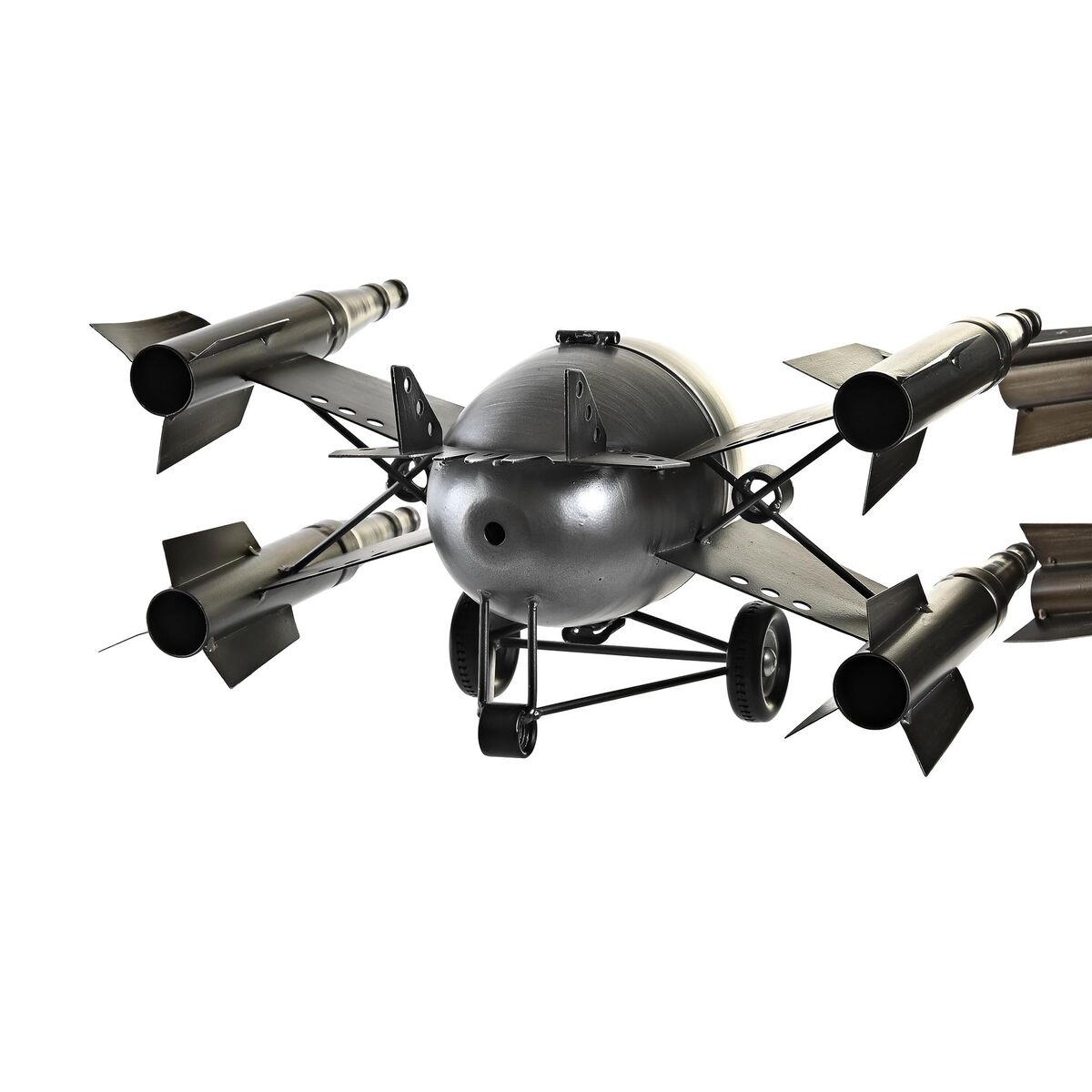 Reloj de Mesa DKD Home Decor Dorado Plateado Nave Espacial Loft (2 Unidades)