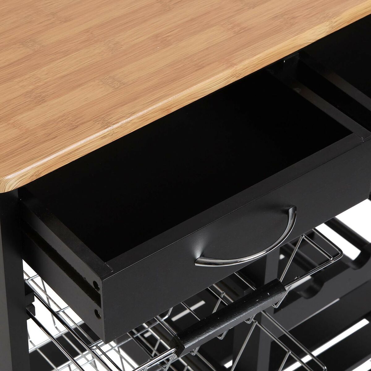 Carrito Verdulero Versa BK Madera MDF (37 x 76 x 66 cm)