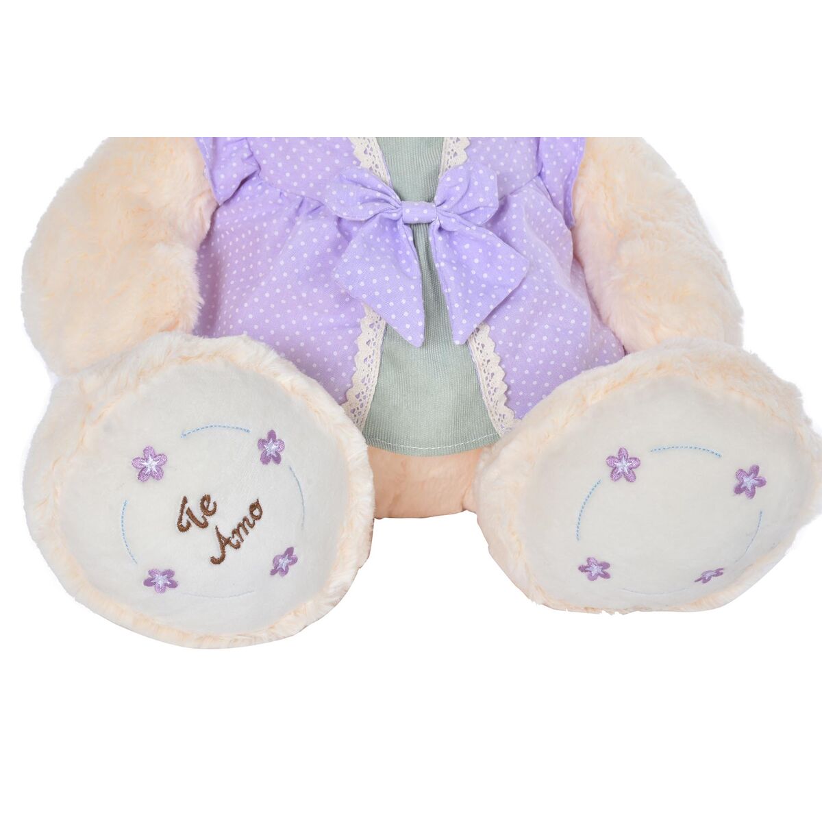 Oso de Peluche DKD Home Decor Vestido 42 x 20 x 50 cm Beige Rosa Lila Infantil Oso (2 Unidades)