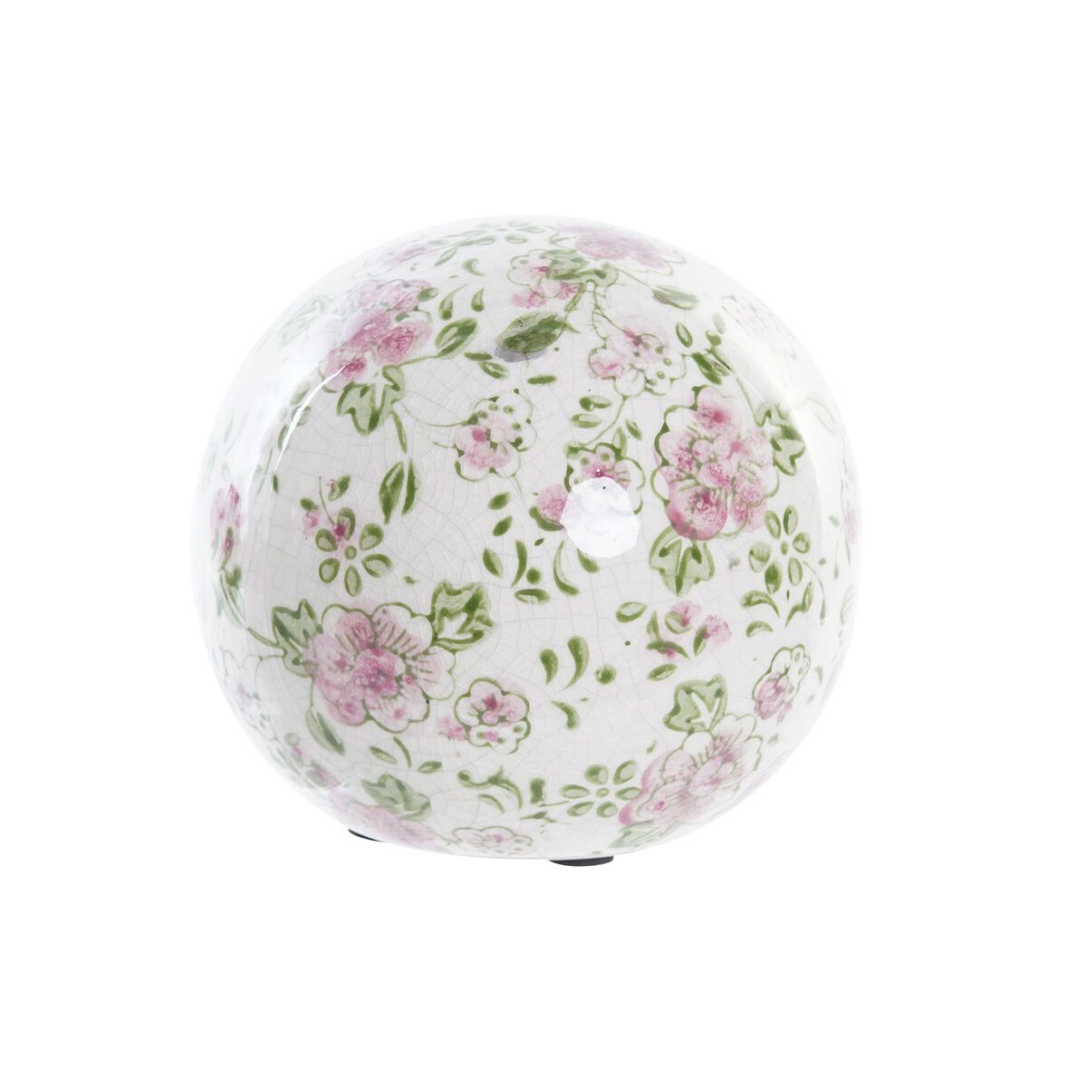 Bola Decorativa DKD Home Decor Flores Gres (12 x 12 x 12 cm)