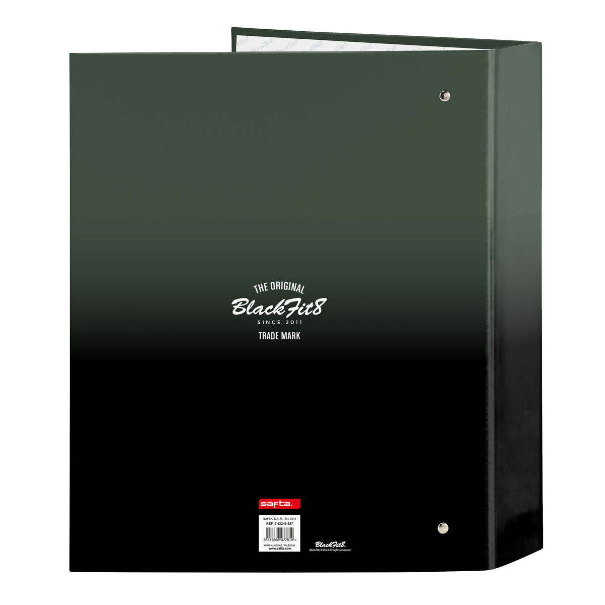 Carpeta de anillas BlackFit8 Gradient Negro Verde militar A4 27 x 33 x 6 cm