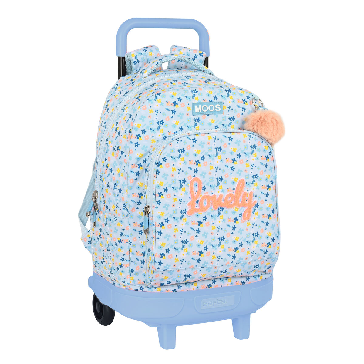 Mochila Escolar con Ruedas Moos Lovely Azul 33 X 45 X 22 cm