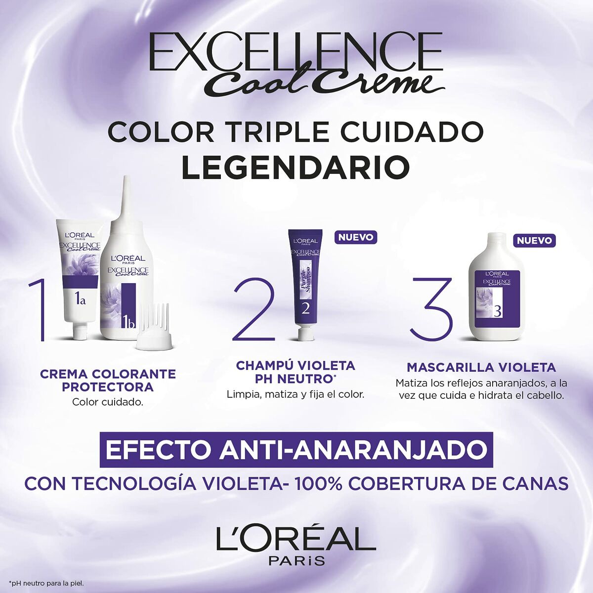 Coloración Permanente en Crema L'Oreal Make Up Excellence 8,11 Rubio Claro Ceniza 192 ml