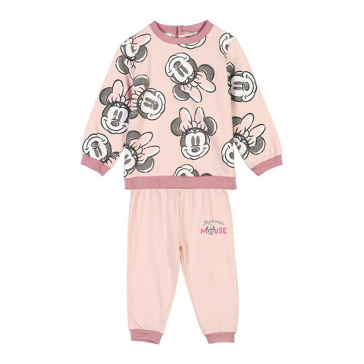 Chándal Infantil Minnie Mouse Rosa Ocre