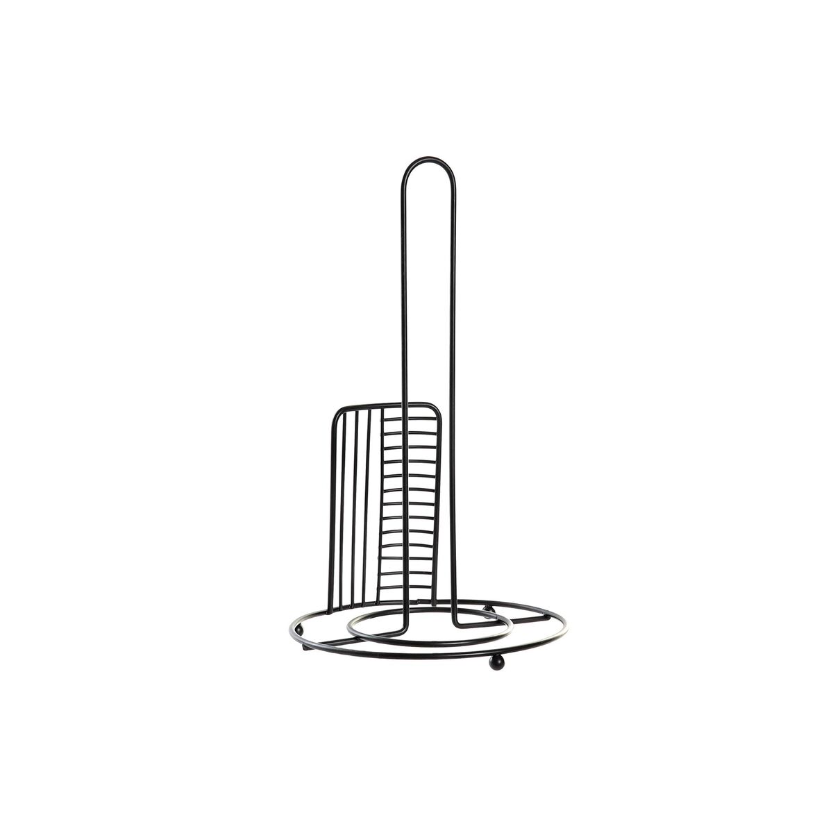 Portarrollo de Papel de Cocina DKD Home Decor Negro Metal (18,5 x 18,5 x 31,5 cm)