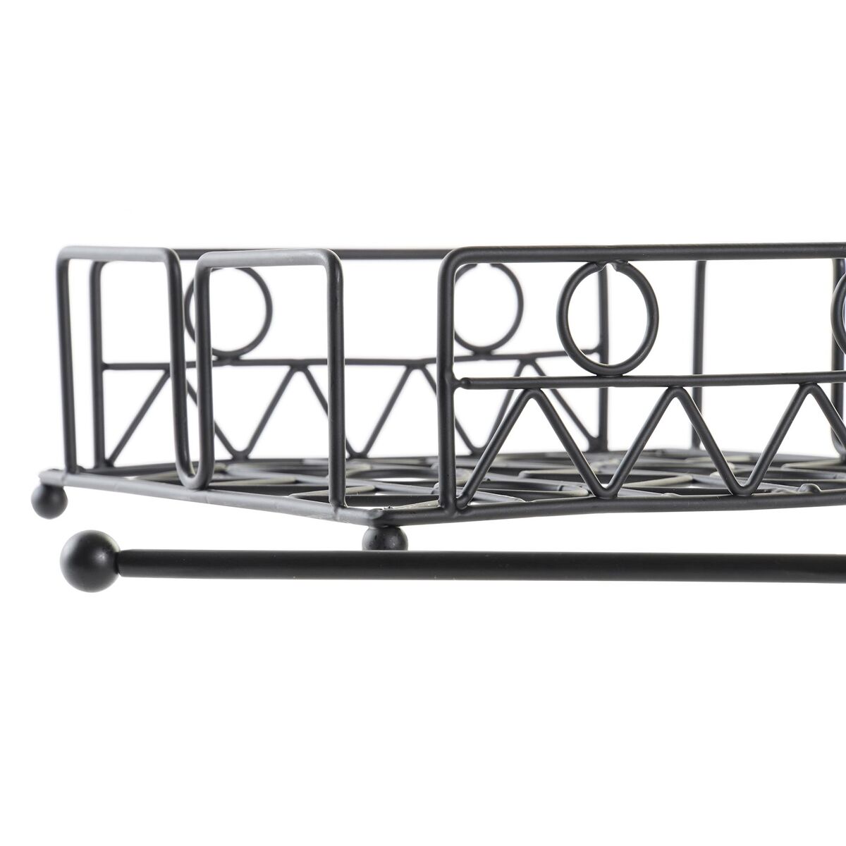 Servilletero DKD Home Decor Geométrico Negro Metal 18 x 18 x 7 cm