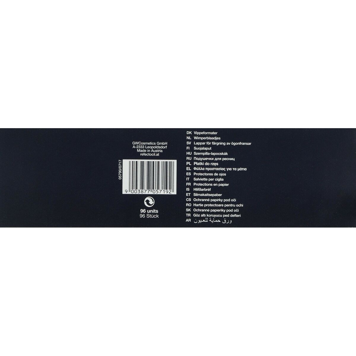 Papeles de protección ocular RefectoCil Regular (96 Unidades)