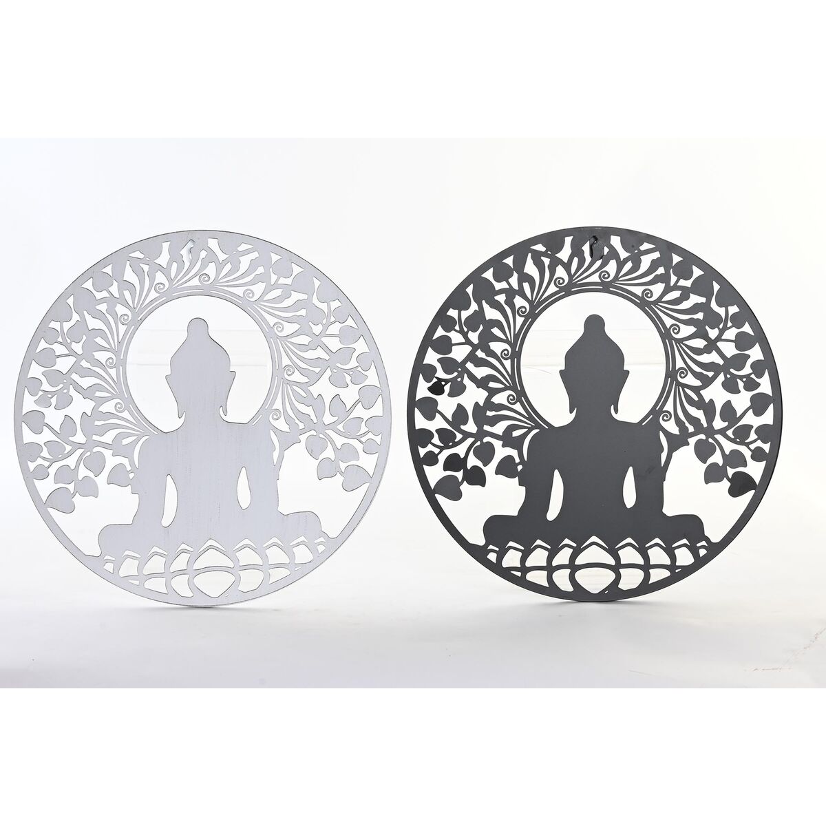 Decoración de Pared DKD Home Decor Metal Buda Oriental (2 Unidades) (40 x 1 x 40 cm)