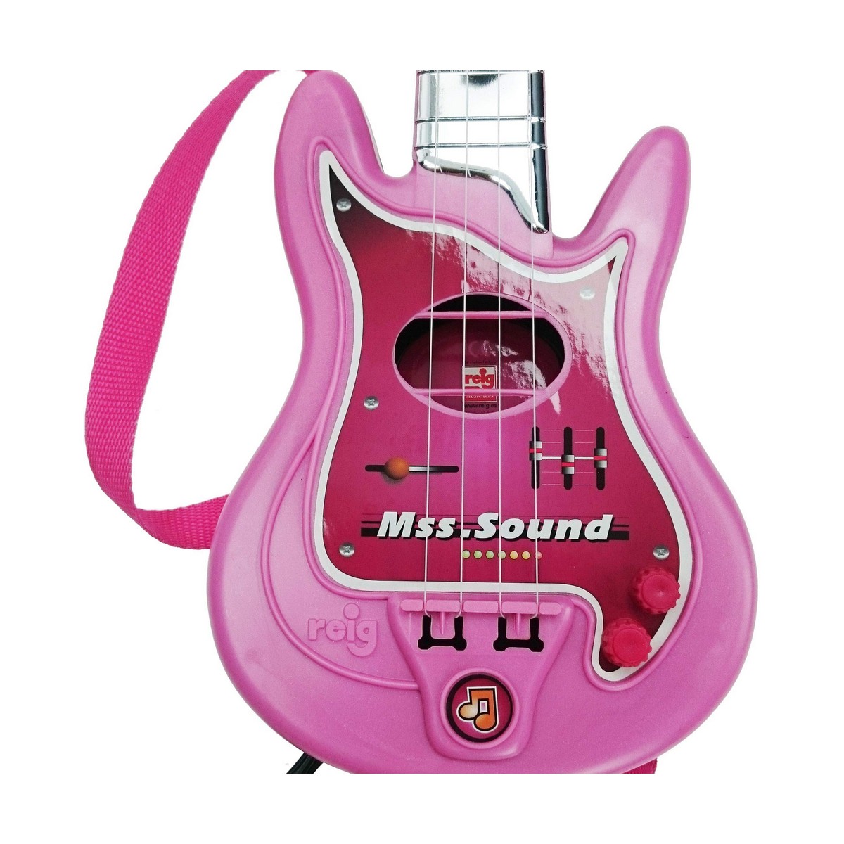 Guitarra Infantil Reig Micrófono Rosa