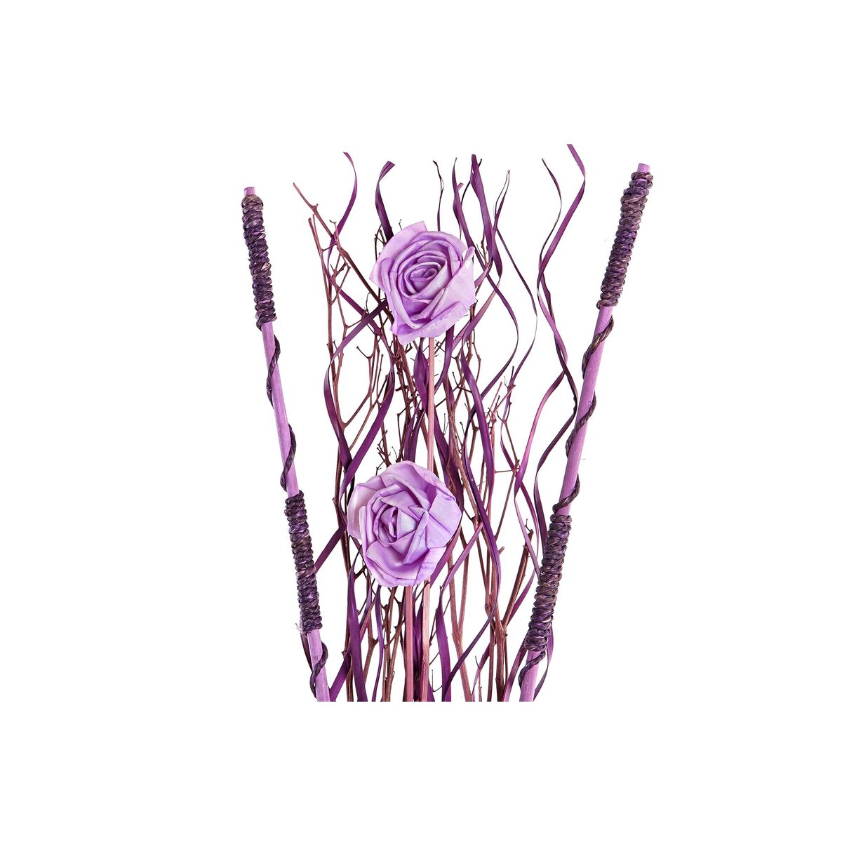 Ramo DKD Home Decor Rosa Lila Blanco Flor seca (30 x 30 x 100 cm) (2 Unidades)