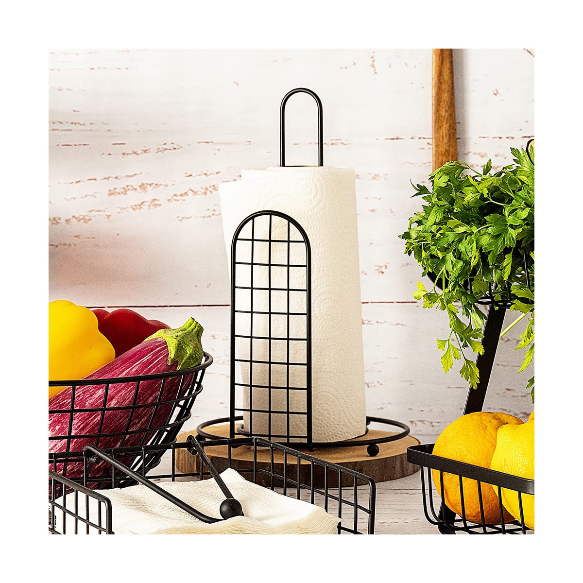 Soporte para Utensilios de Cocina Quid Ebano Metal 18x18x31 cm