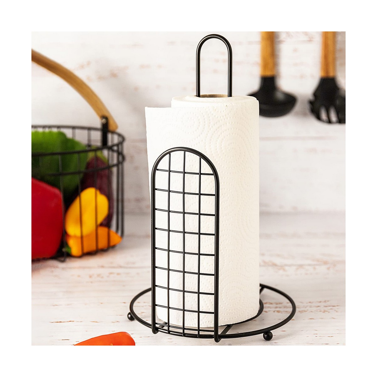 Soporte para Utensilios de Cocina Quid Ebano Metal 18x18x31 cm