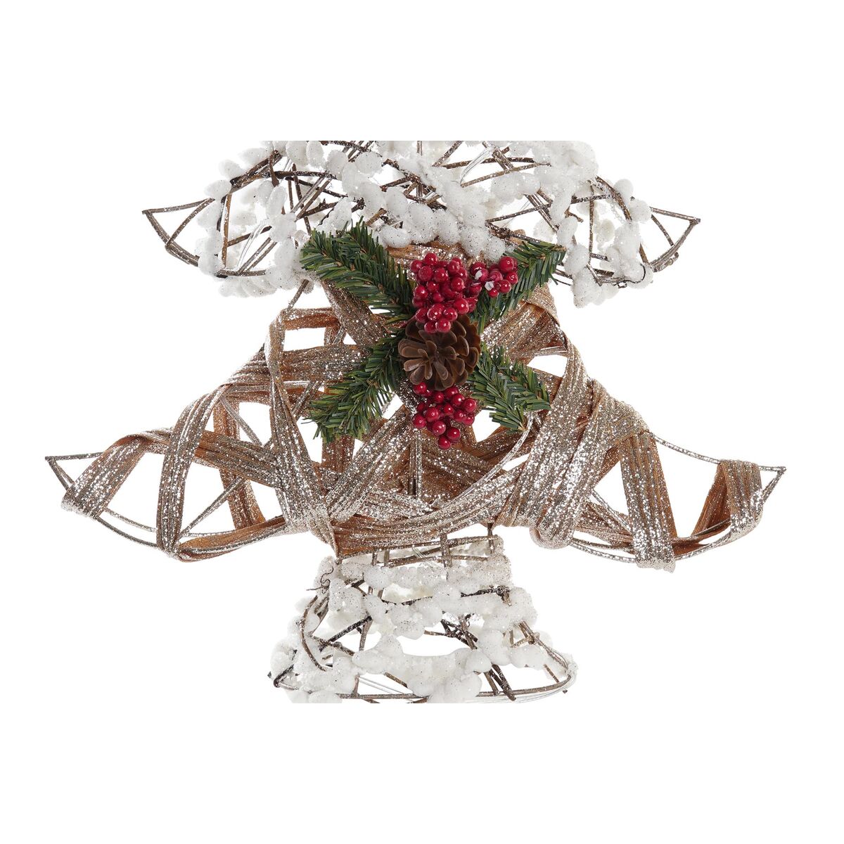 Árbol de Navidad DKD Home Decor Dorado Blanco Ratán (32 x 10 x 56 cm) (2 Unidades)