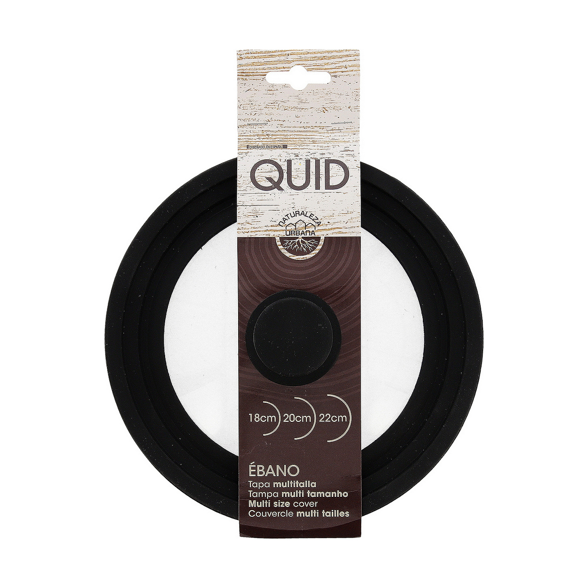Tapa para Olla Quid Ebano Negro Vidrio Ø 22 cm