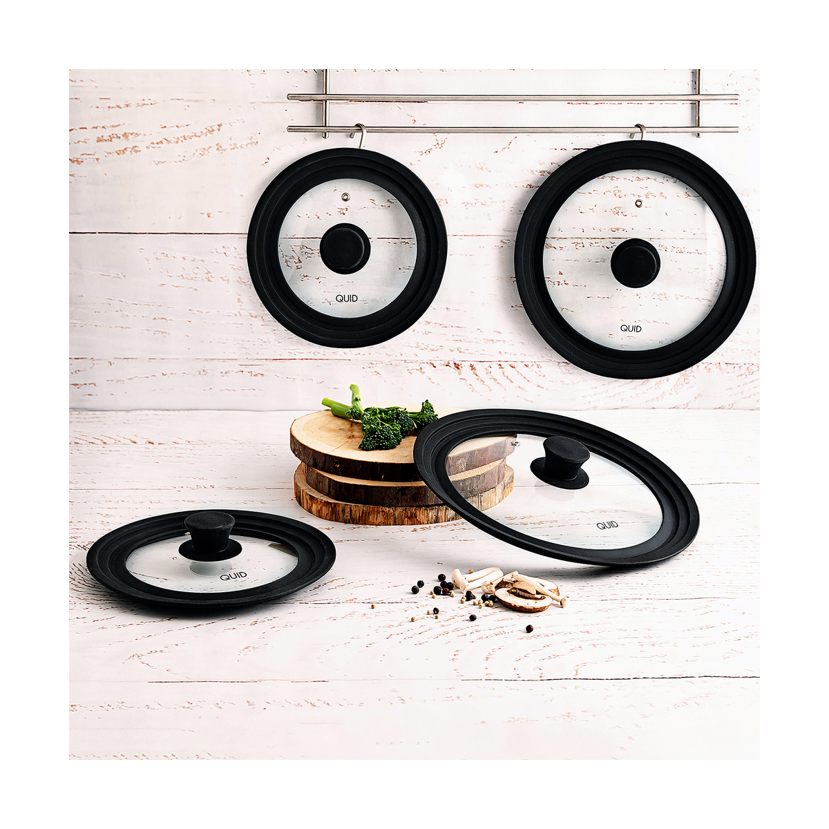 Tapa para Olla Quid Ebano Negro Vidrio Ø 28 cm