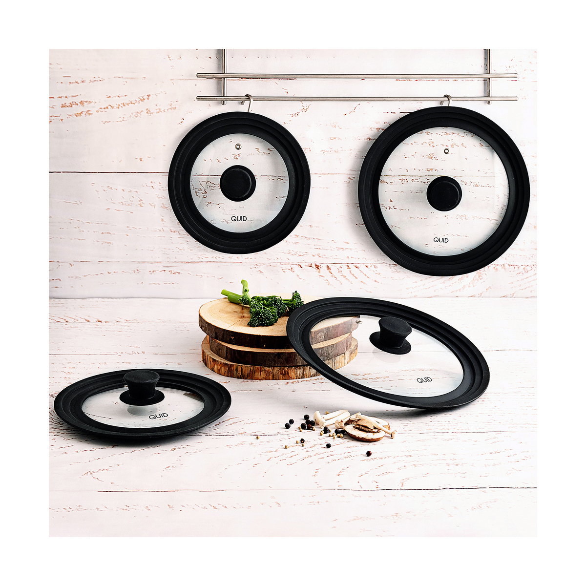 Tapa para Olla Quid Ebano Negro Vidrio Ø 28 cm