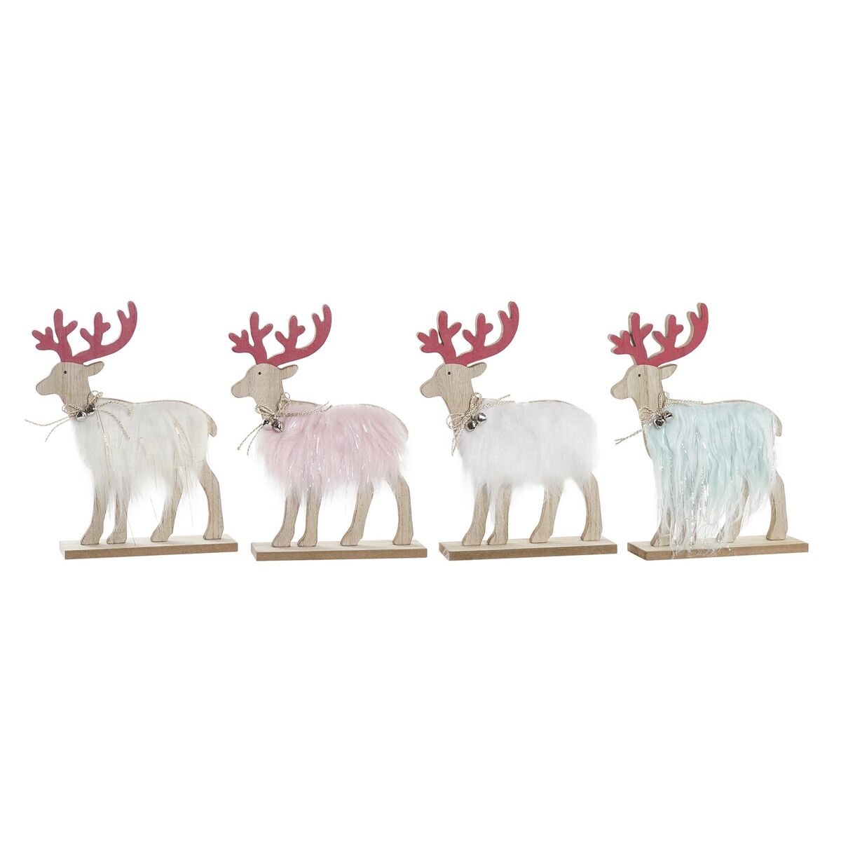 Adorno Navideño DKD Home Decor Poliéster MDF Reno (23 x 5 x 16 cm) (4 Unidades)