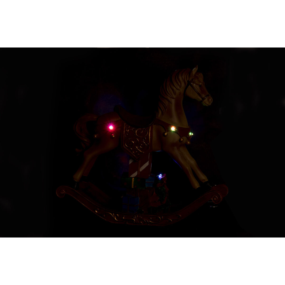 Adorno Navideño DKD Home Decor Marrón Rojo Resina Caballo 34 x 10 x 32 cm (3 Unidades)