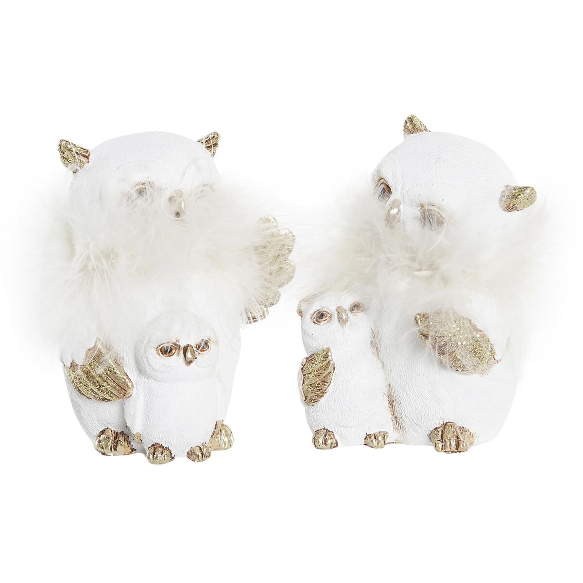 Adorno Navideño DKD Home Decor Búho Resina (7,5 x 7 x 10 cm) (2 Unidades)