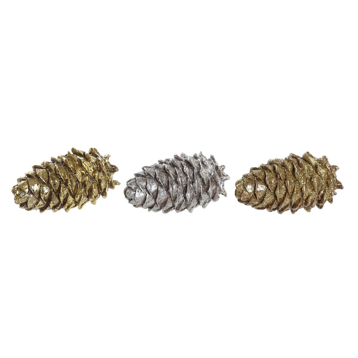 Adorno Navideño DKD Home Decor Piña Resina (13 x 7,5 x 7,5 cm) (3) (3 Unidades)