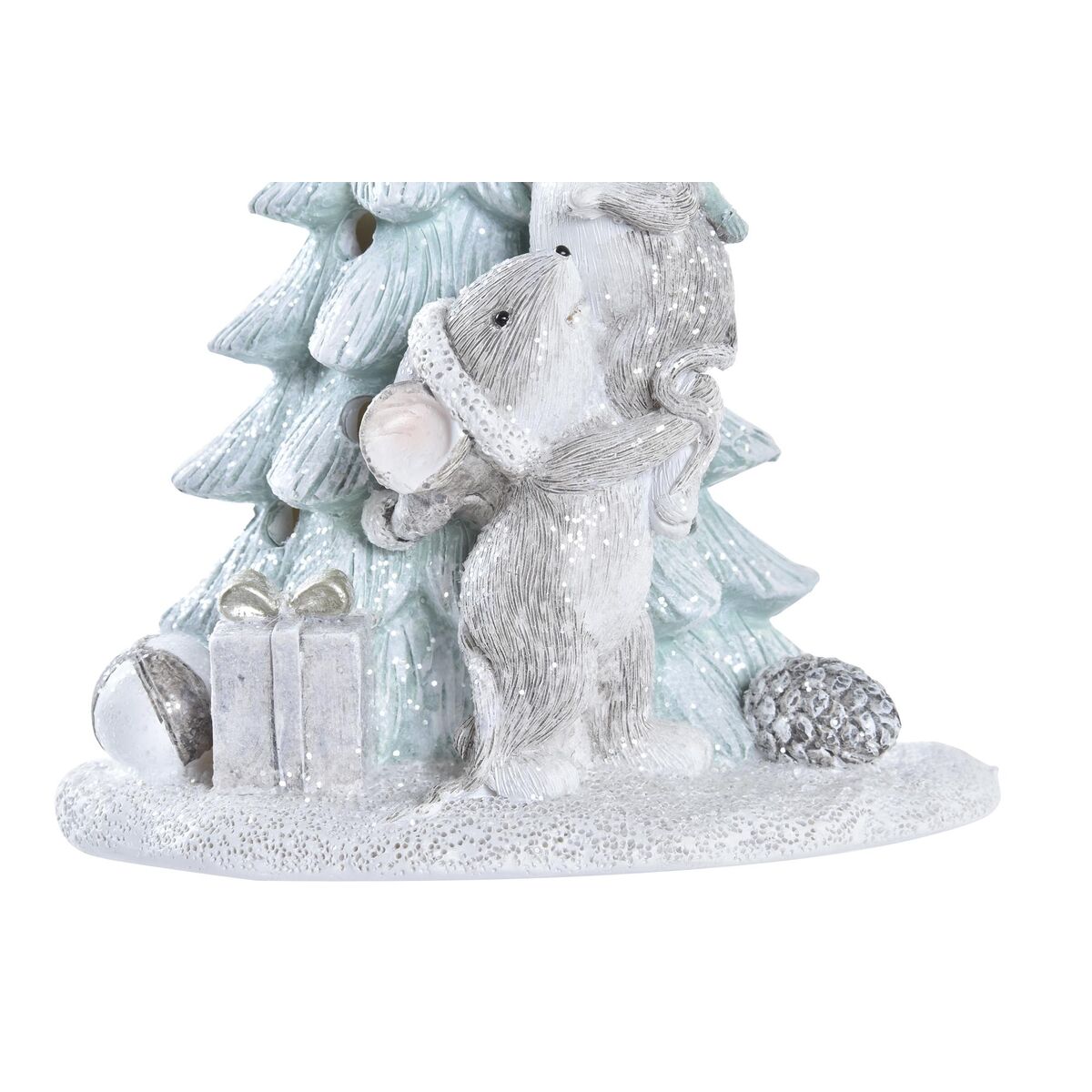 Adorno Navideño DKD Home Decor Ratón Resina (13 x 8,5 x 16 cm) (2 Unidades)