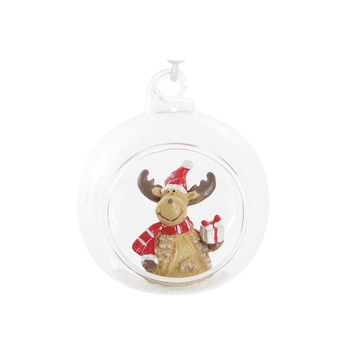 Adorno Navideño DKD Home Decor Cristal Resina Reno (7 x 6 x 8 cm) (4 Unidades)
