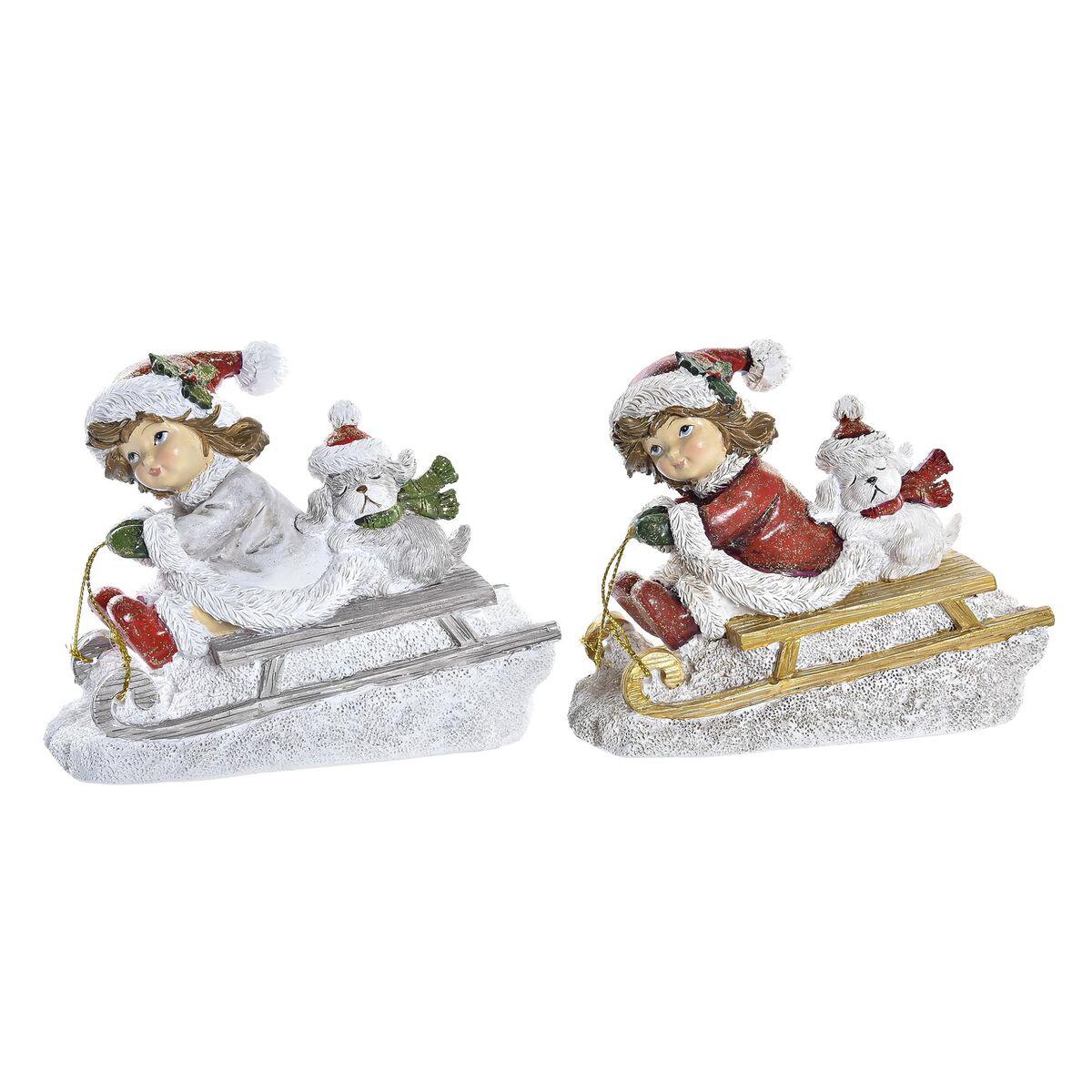 Adorno Navideño DKD Home Decor Resina (13 x 6 x 10,5 cm) (2 Unidades)