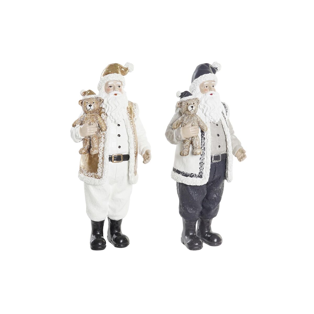 Adorno Navideño DKD Home Decor Resina Papá Noel (12 x 9 x 27 cm) (2 Unidades)