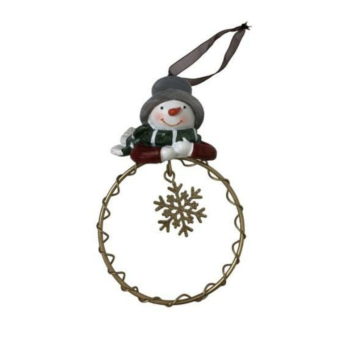 Adorno Navideño DKD Home Decor Resina Círculos (9 x 3 x 13,5 cm) (6 Unidades)