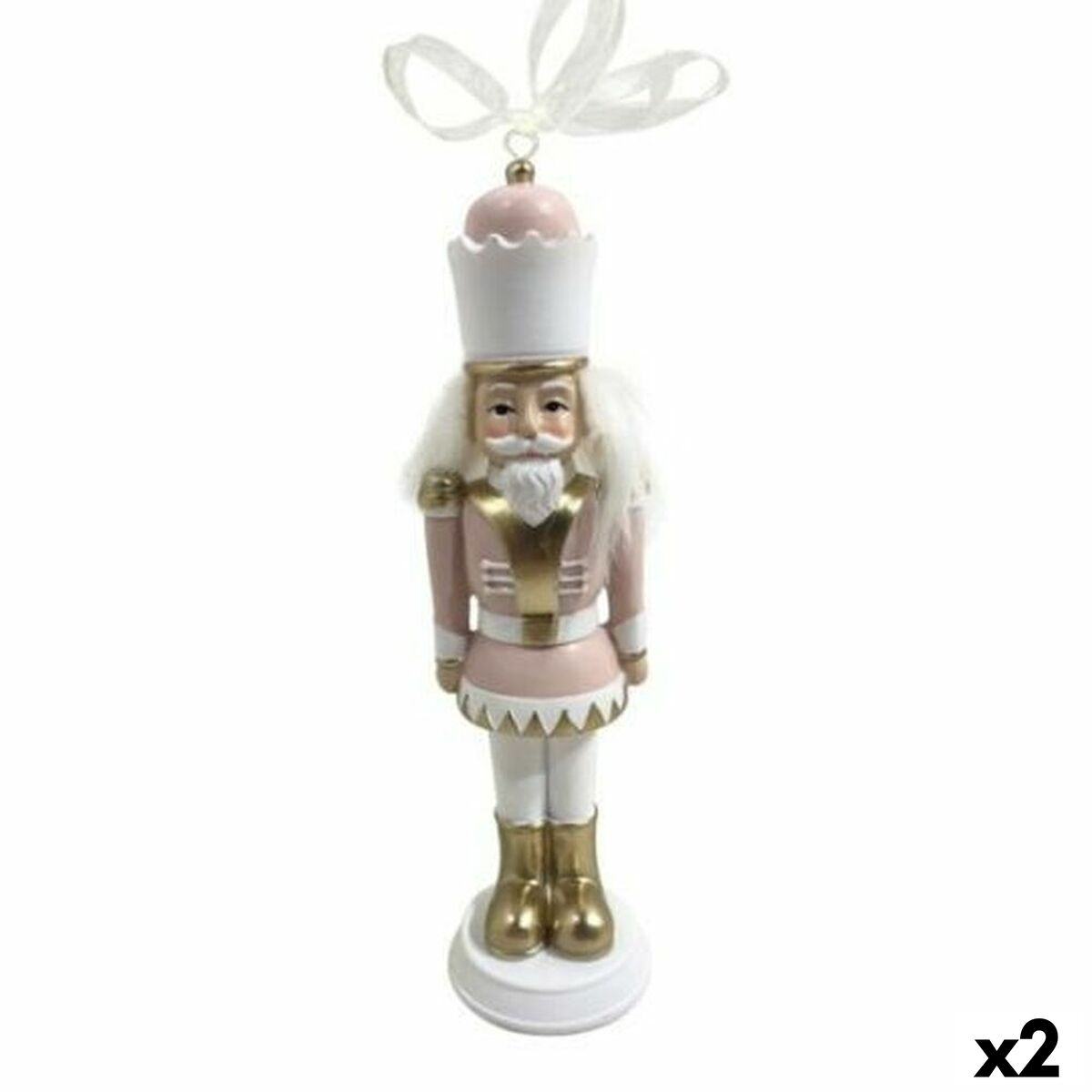 Adorno Navideño DKD Home Decor Resina Cascanueces (3 x 3 x 12 cm) (2 Unidades)