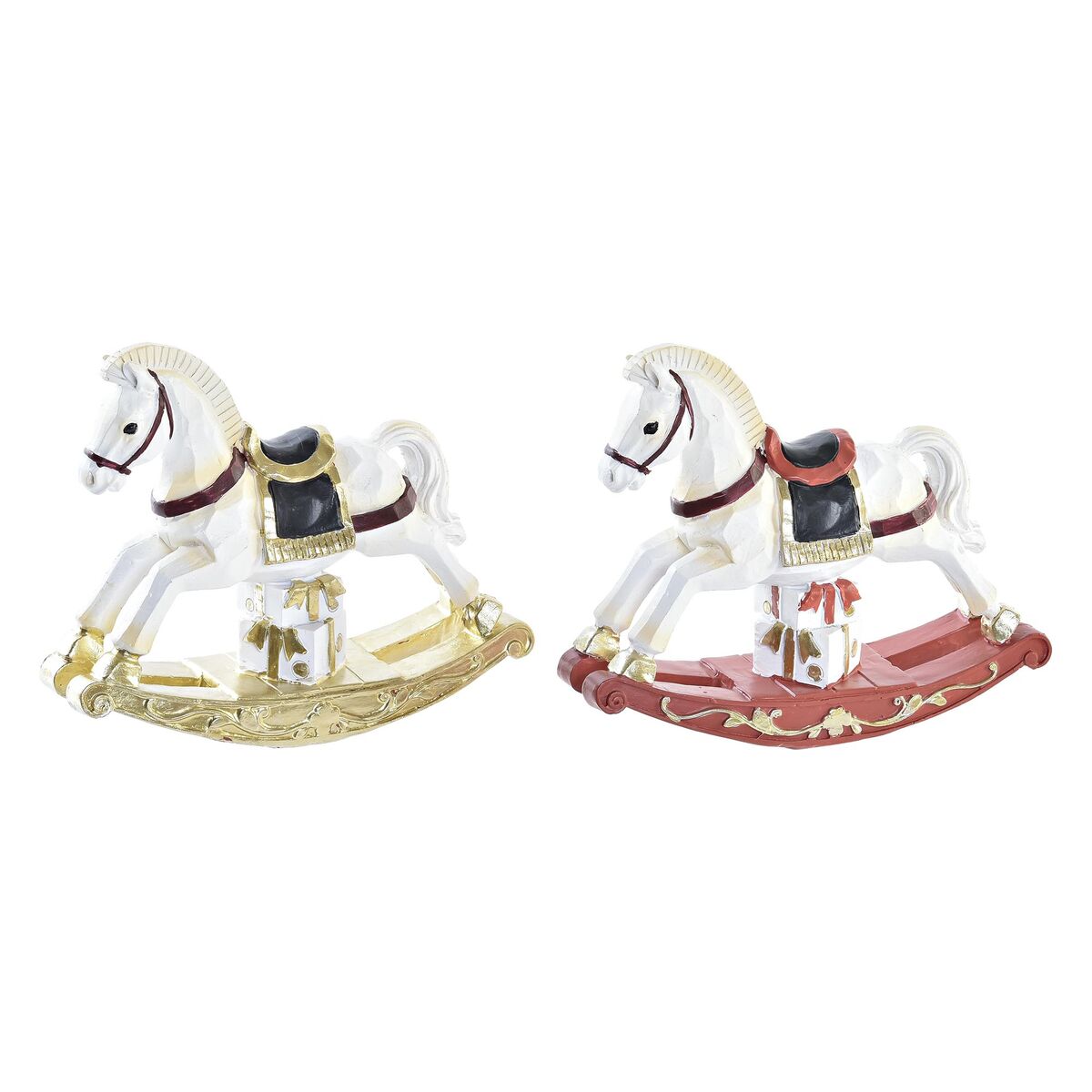 Adorno Navideño DKD Home Decor Caballo Resina (14 x 4 x 11 cm) (2 Unidades)