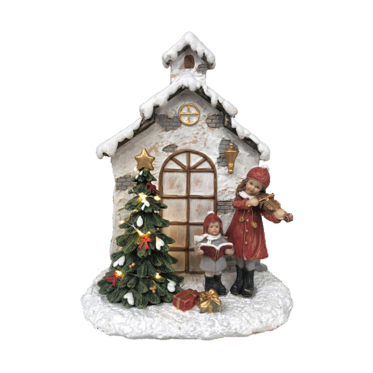 Adorno Navideño DKD Home Decor Resina Casa (16,5 x 9 x 21 cm) (2 Unidades)