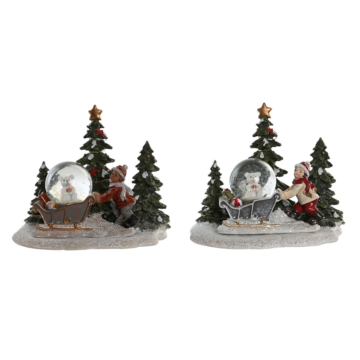 Adorno Navideño DKD Home Decor Resina (16 x 12,5 x 14,5 cm) (2 Unidades)