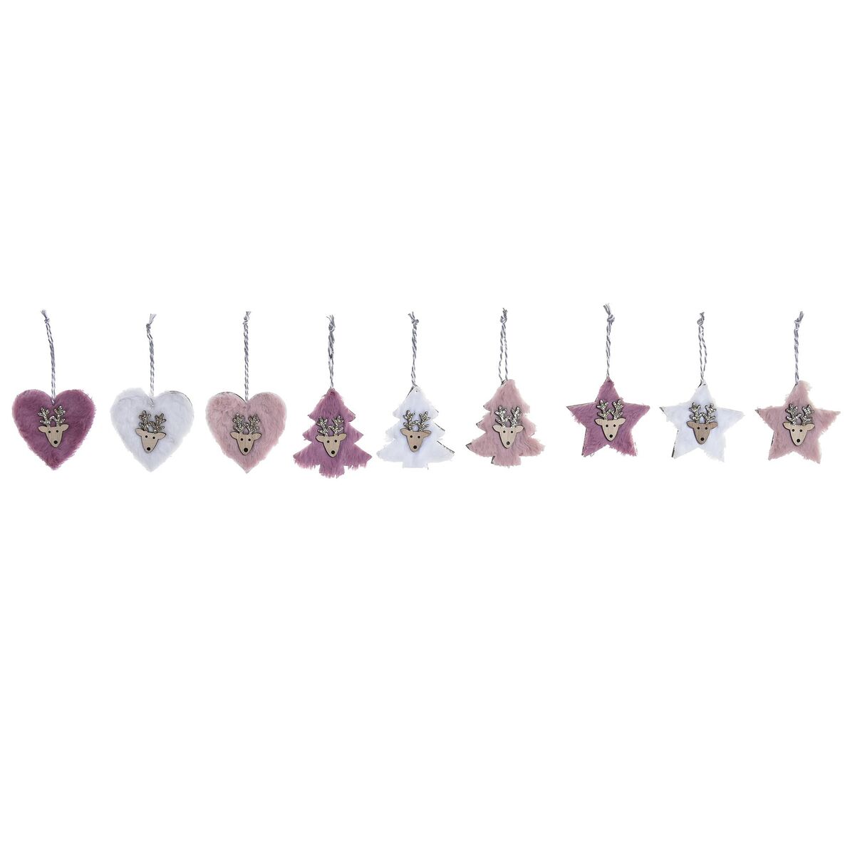 Set Adornos de Navidad DKD Home Decor Poliéster (22 x 8 x 1 cm) (3 Unidades)