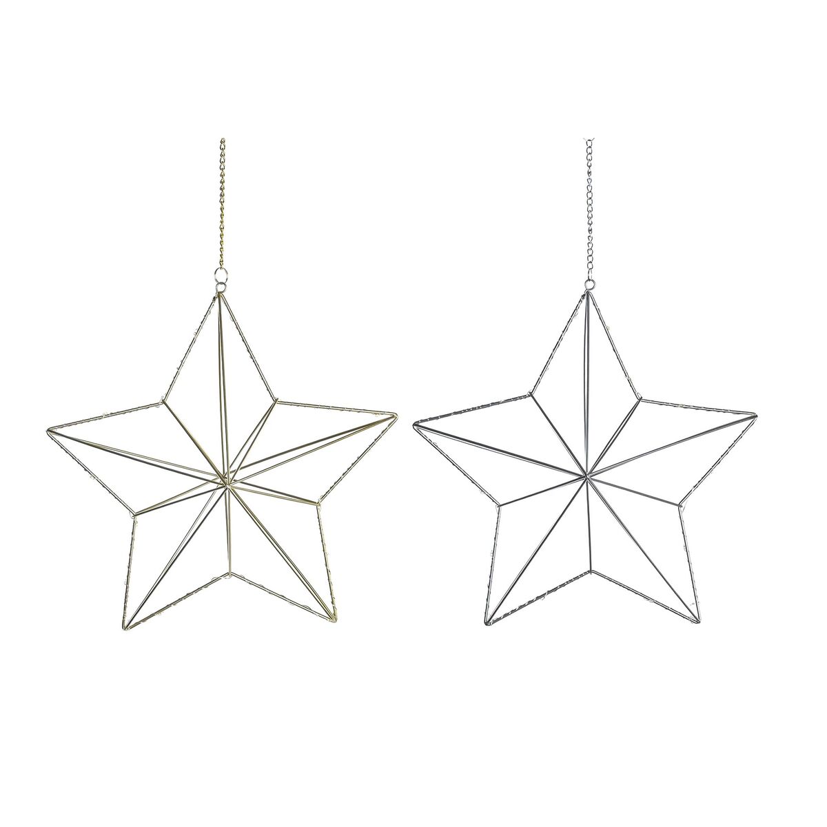 Adorno Navideño DKD Home Decor Metal Estrella (2 Unidades) (30 x 11 x 30 cm)