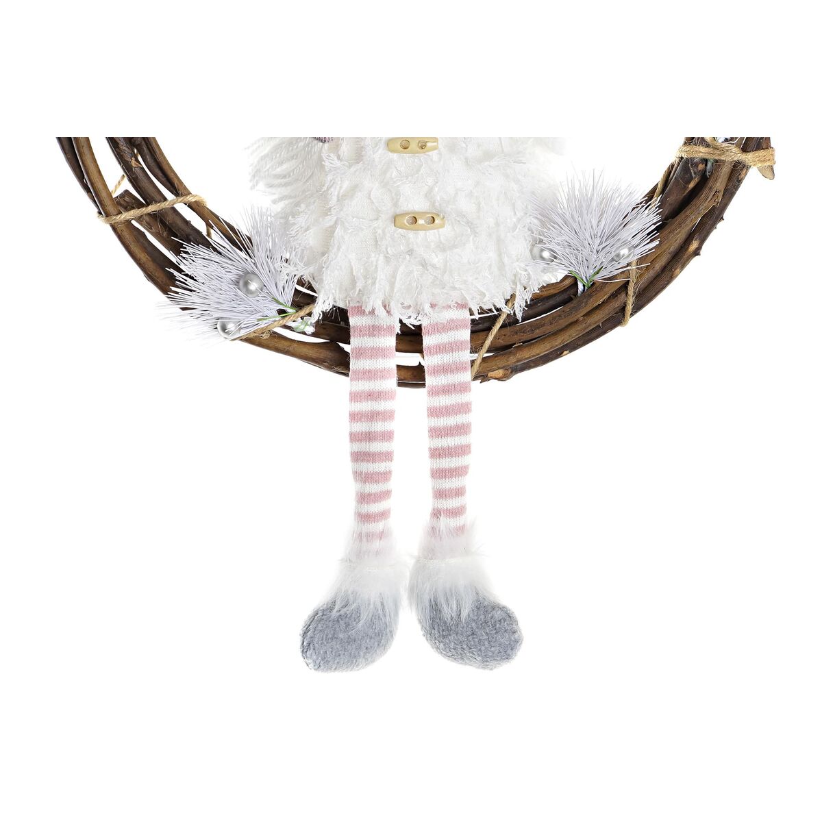 Adorno Navideño DKD Home Decor Ratán (37 x 10 x 38 cm) (3 Unidades)